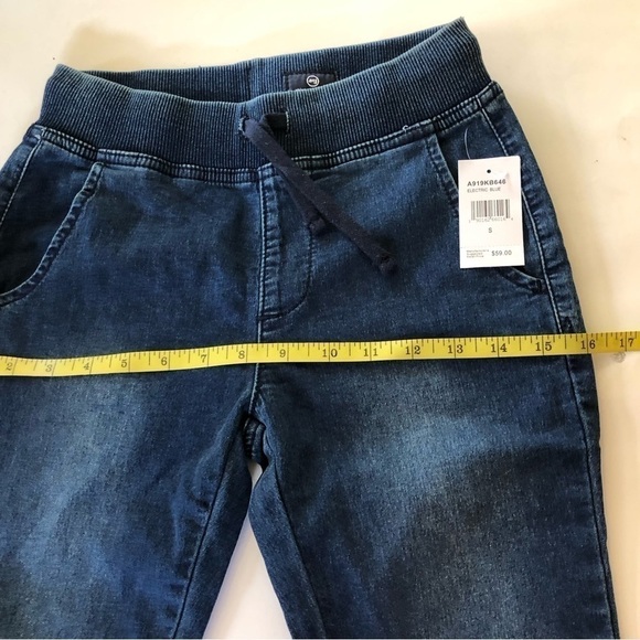 Ag Adriano Goldschmied Kids Boy Electric Blue Denim Ribbed Jogger Pants Size S - Picture 8 of 11